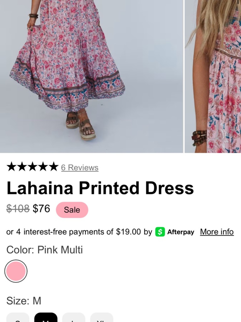 Three Bird Nest Pink Floral Strapless Boho Maxi Dress - Picture 10 of 10